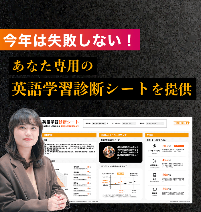英語学習診断シートを提供